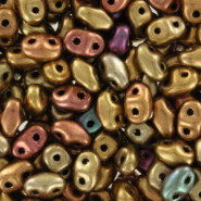 Matubo MiniDuo Beads 4x2.5mm Matte - metallic gold iris